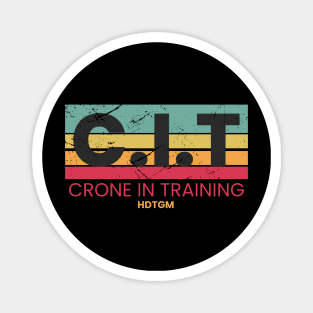 crone in training vintage style Magnet